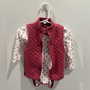 Kyle & Deena Quilted Vest with Floral Bodysuit